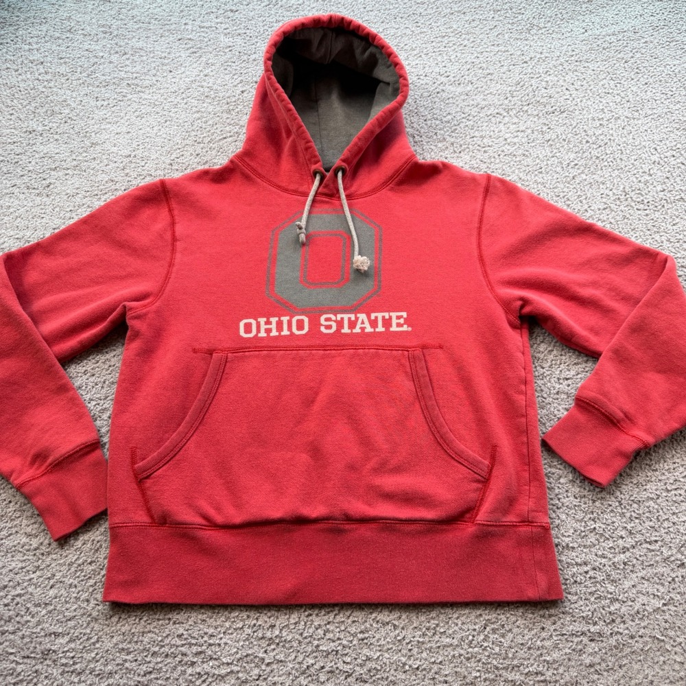 Ohio State University Buckeyes Hoodie Red Grey XS Ncaa Football Logo